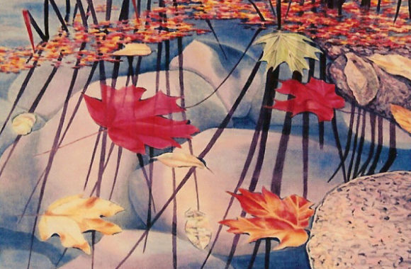 Maple Leaves on Water